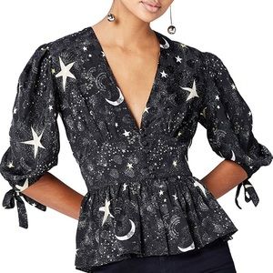 Constellation print starry blouse